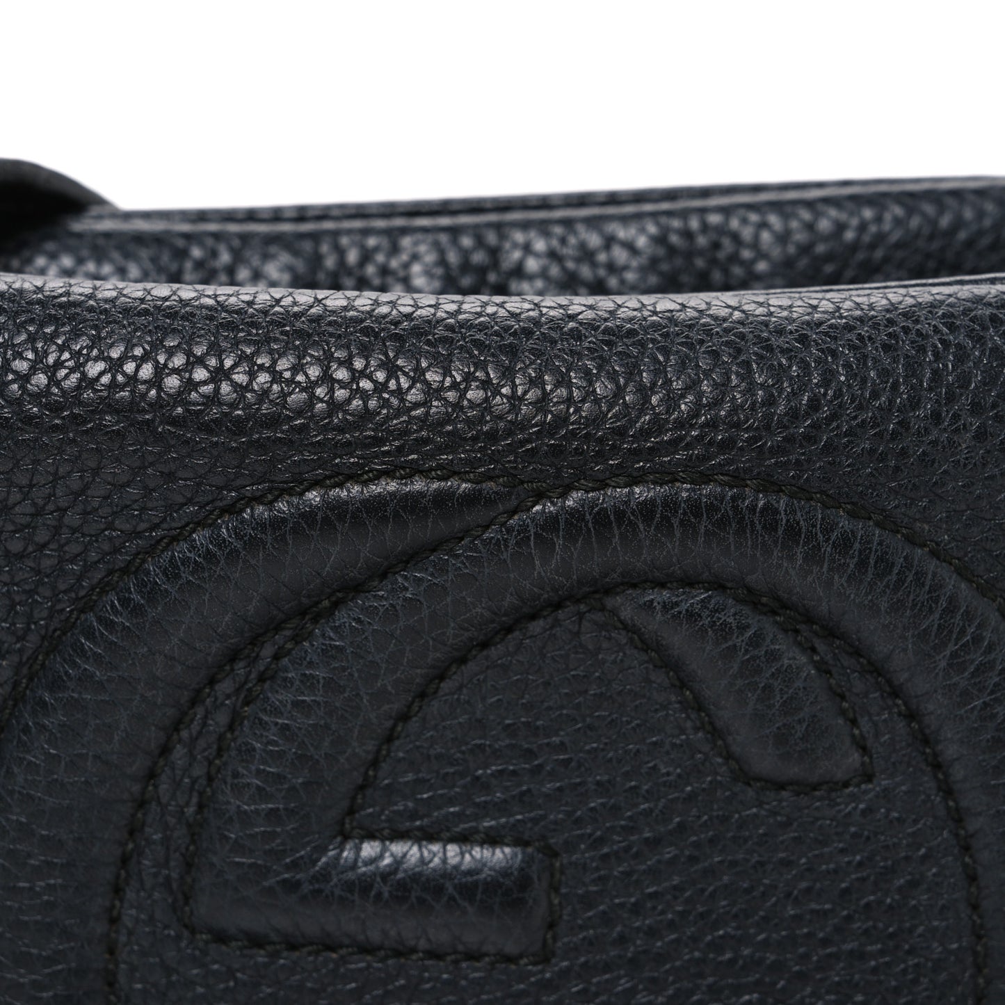 Pebbled Calfskin Small Soho Disco Bag Black