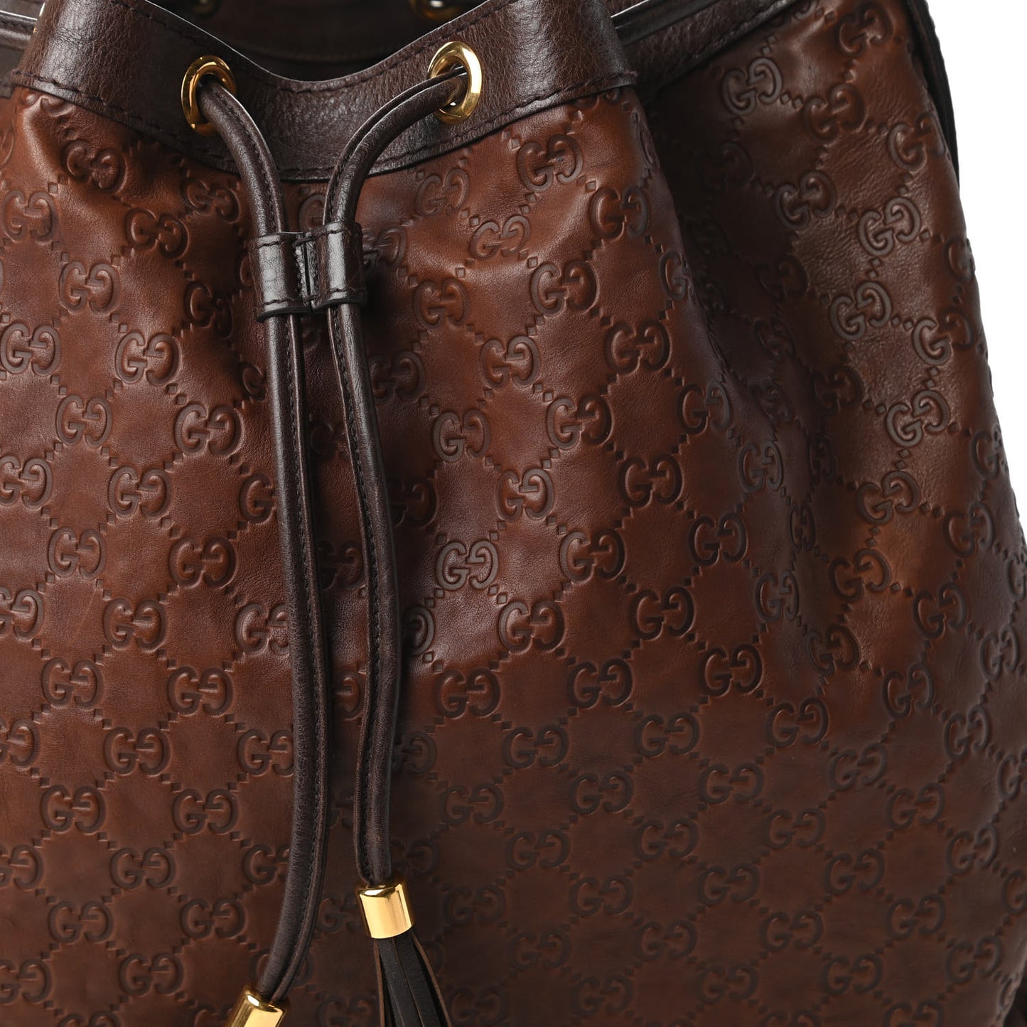 Guccissima Medium Interlocking Icon Shoulder Bag Dark Brown