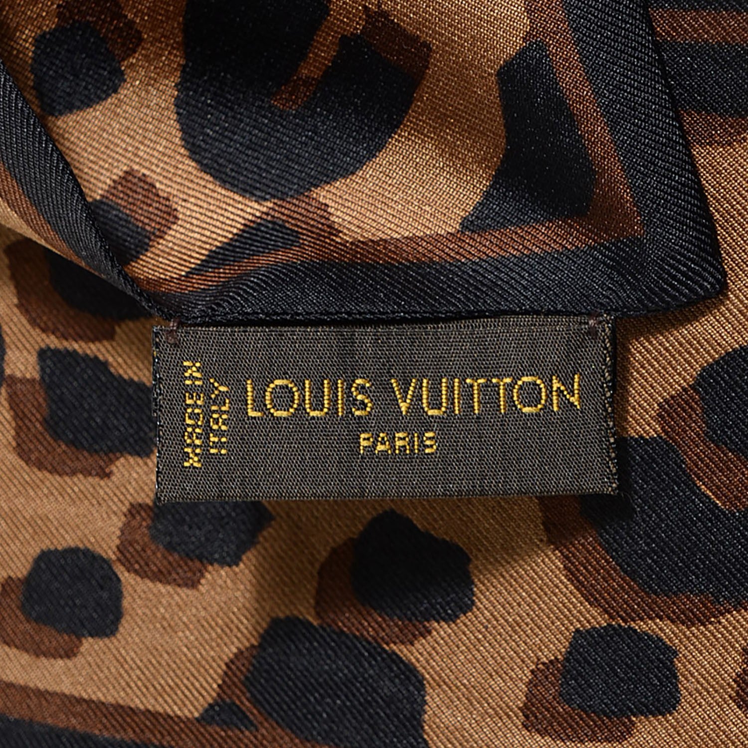 Louis Vuitton Silk Leopard Bandeau Scarf Marron 5 of 5