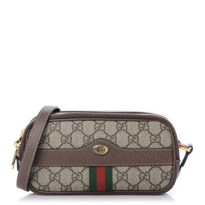 Gucci GG Supreme Monogram Web Mini Ophidia GG Bag Brown 1 of 11