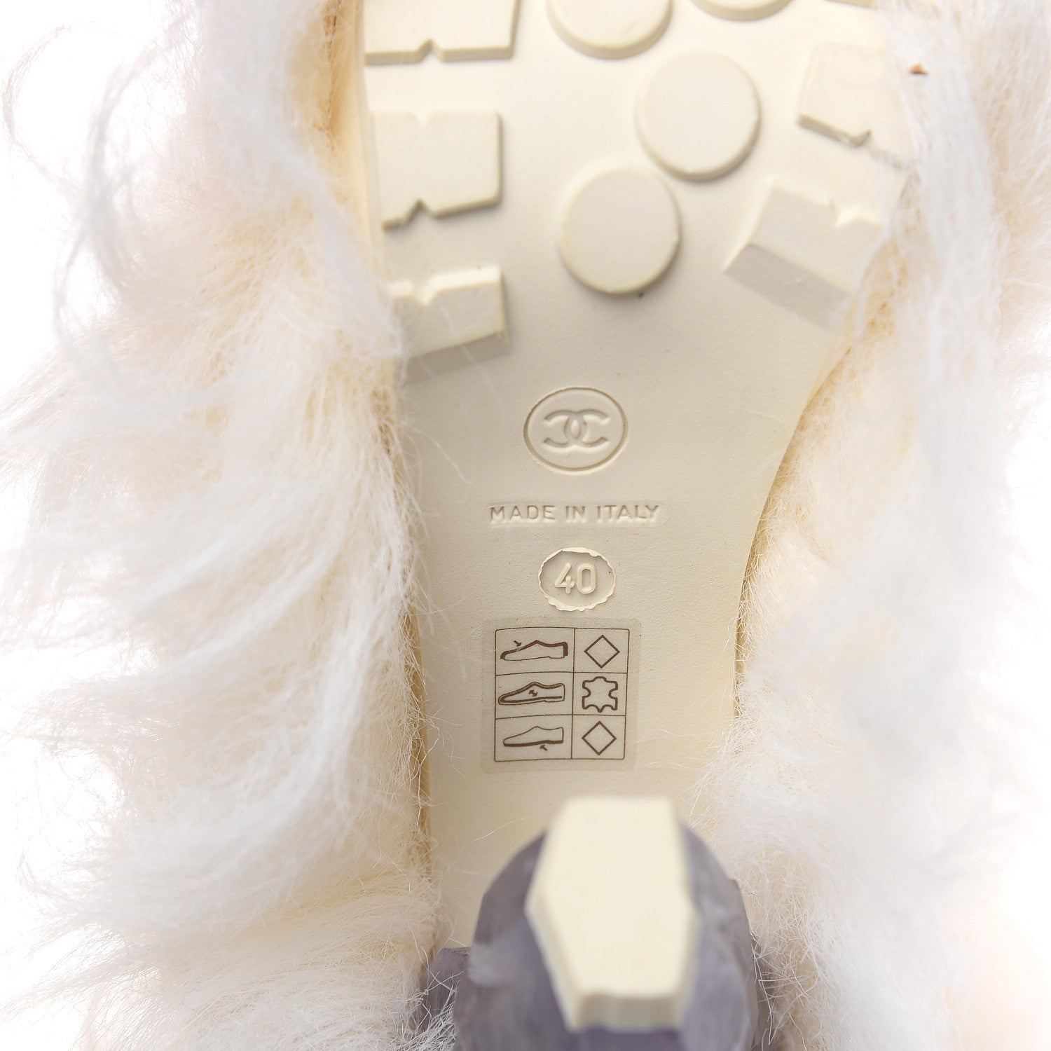Chanel Fantasy Fur Icicle Heel Mukluks Boots 40 Ecru 5 of 8