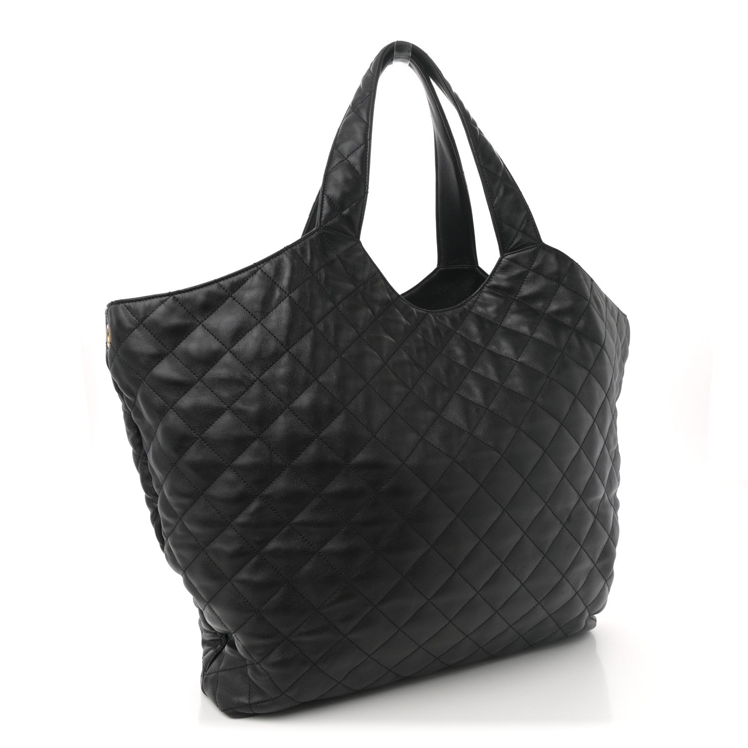 Saint Laurent Lambskin Quilted Maxi Icare Shopping Tote Black 4 of 23