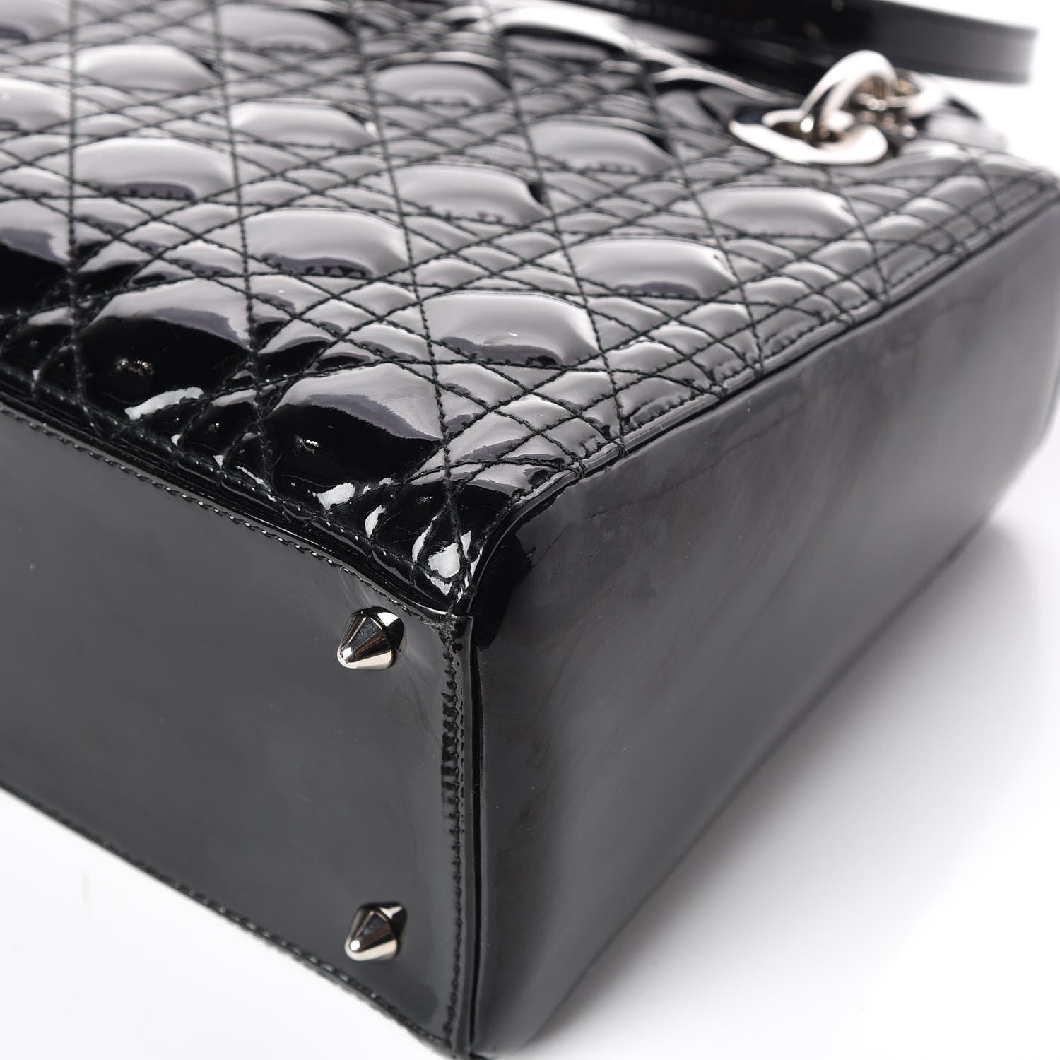 Christian Dior Patent Cannage Medium Lady Dior Black 12 of 13