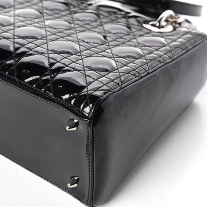 Christian Dior Patent Cannage Medium Lady Dior Black 12 of 13