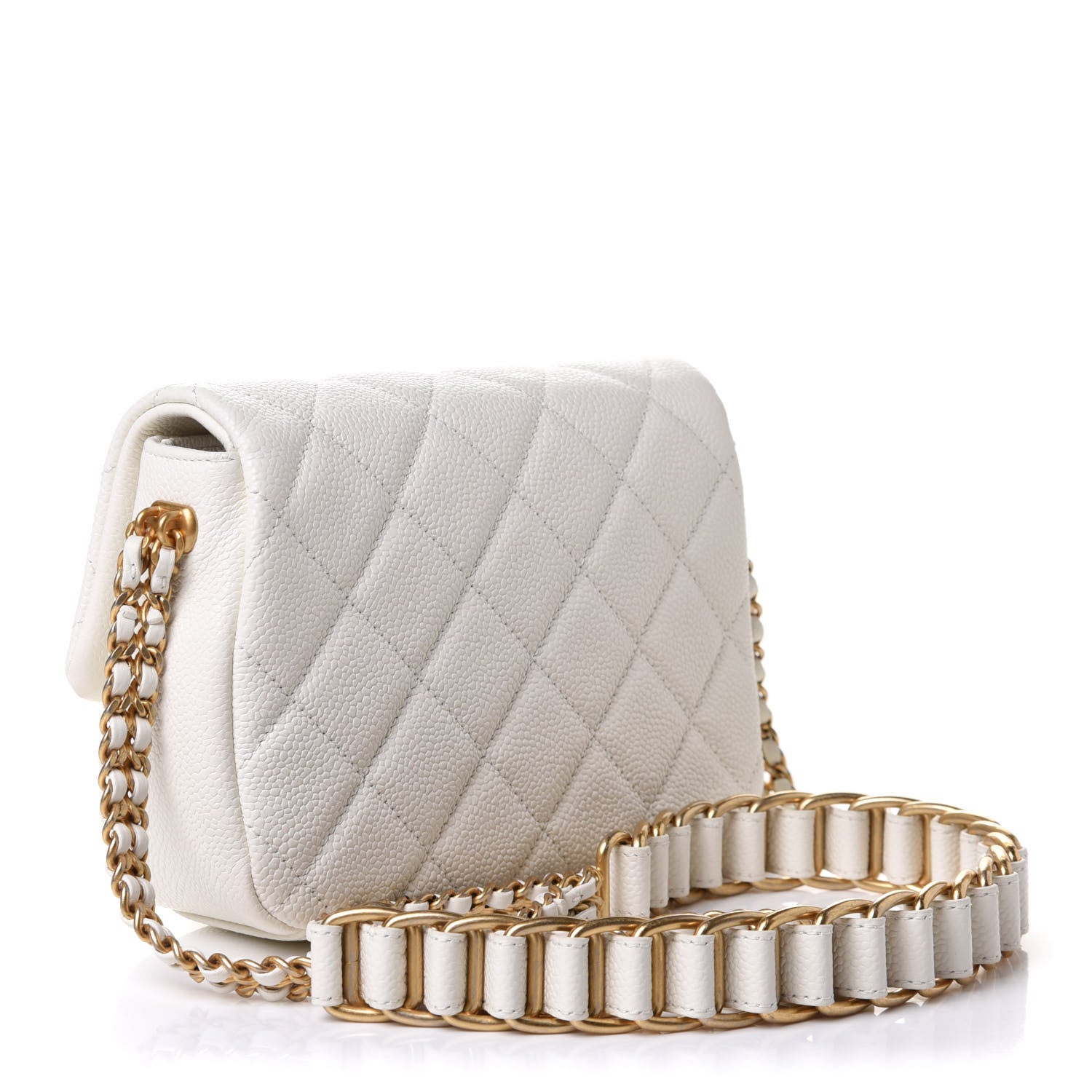 Chanel Caviar Quilted Mini Chain Soul Flap White 3 of 22