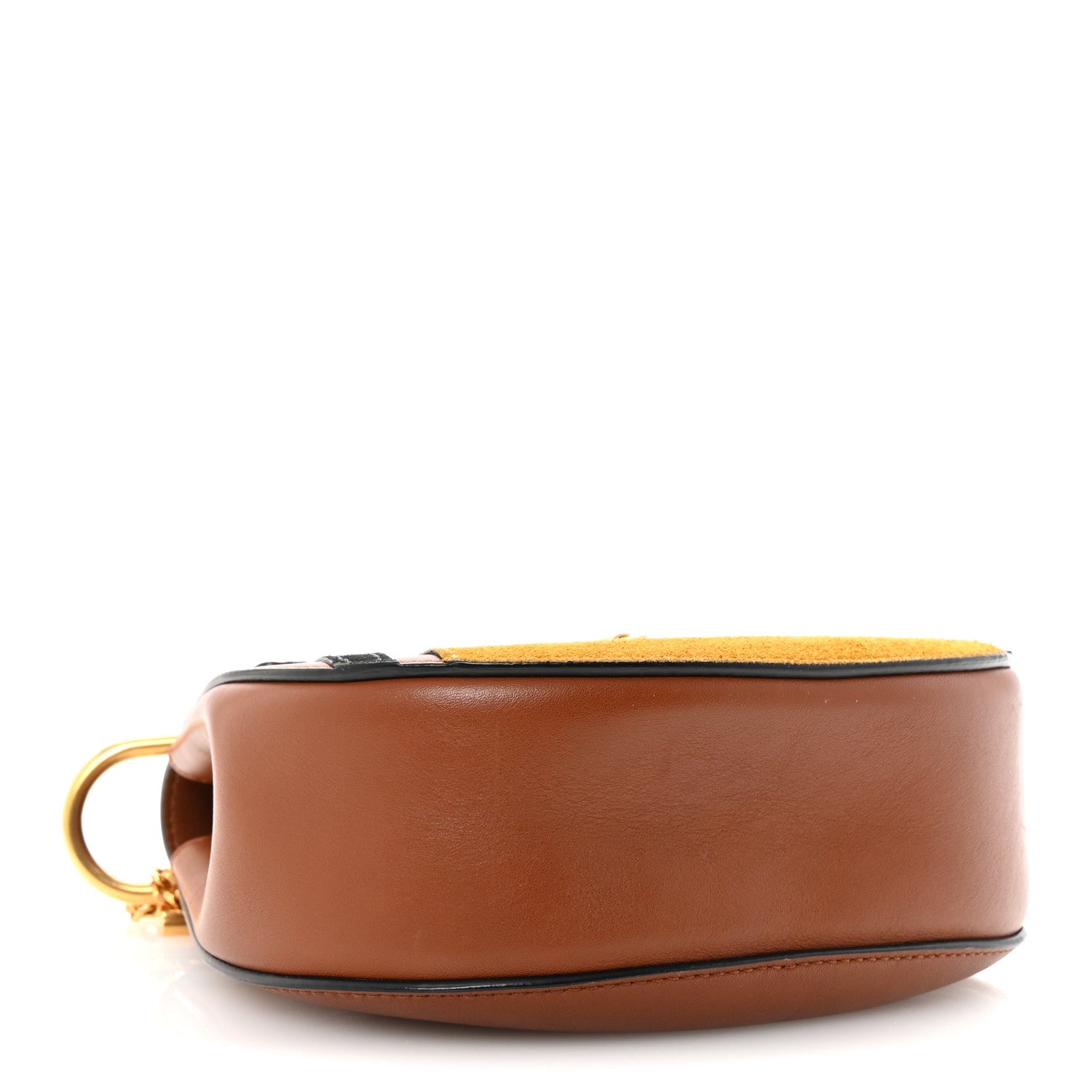 Chloe Suede Calfskin Patchwork Mini Drew Shoulder Bag Tobacco 4 of 10