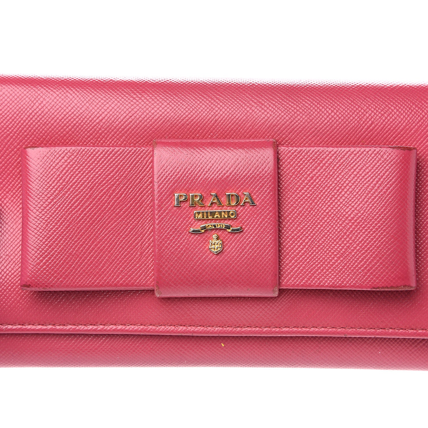 Prada Saffiano Bow Continental Wallet Peonia 8 of 13