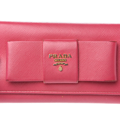 Prada Saffiano Bow Continental Wallet Peonia 8 of 13