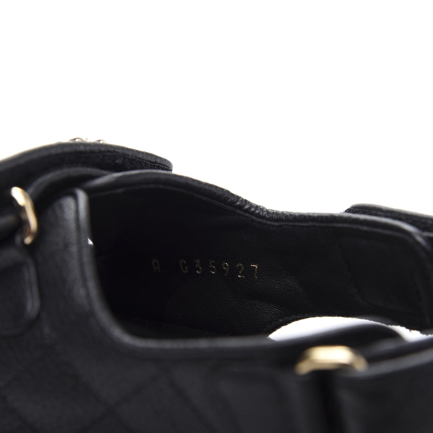Grained Calfskin Velcro Dad Sandals 39 Black