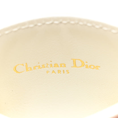 Christian Dior Calfskin Caro Floral Five-Slot Card Holder White Multicolor 6 of 7