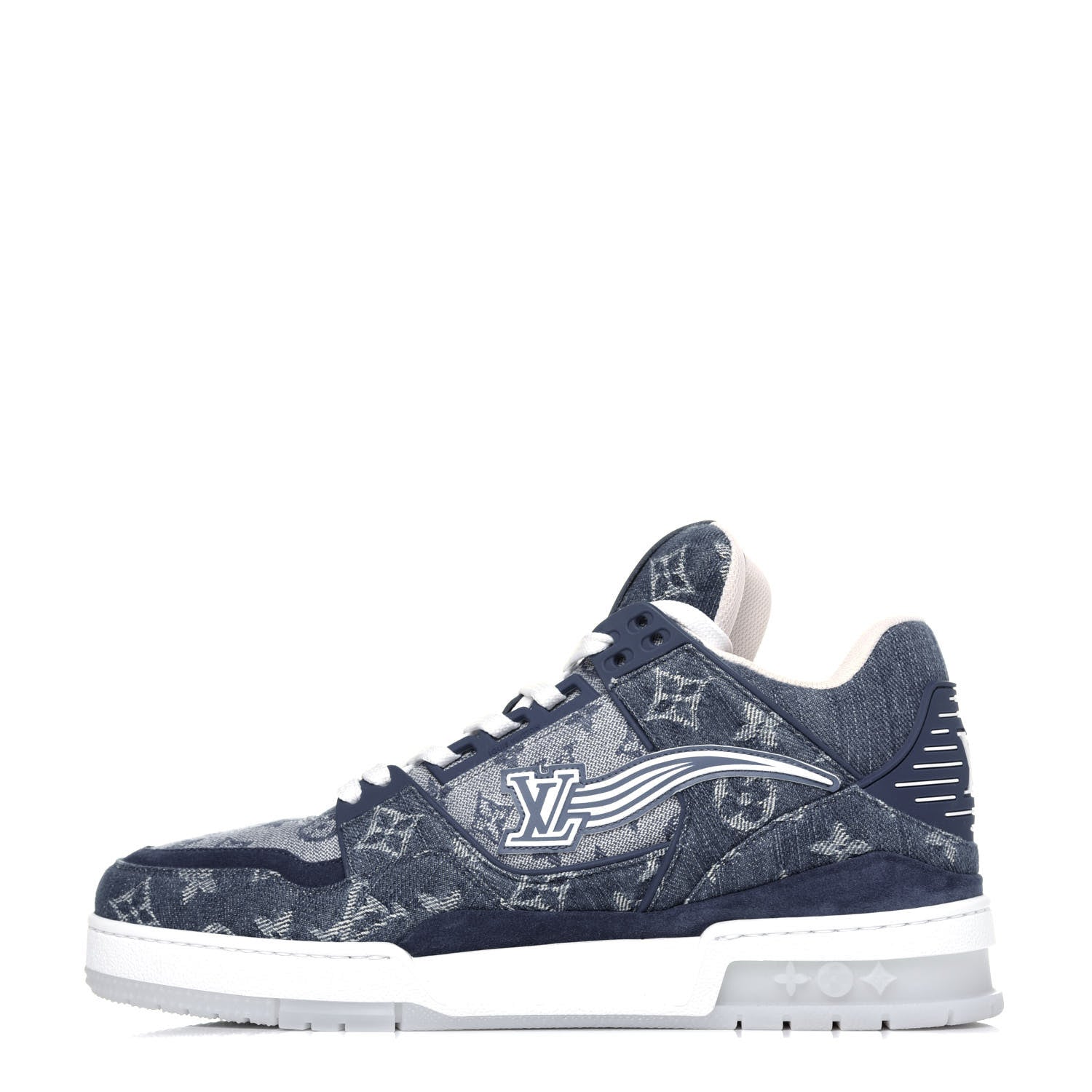 Louis Vuitton Monogram Denim Mens Trainer Sneakers 7 Blue 1 of 9