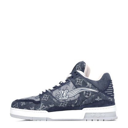 Louis Vuitton Monogram Denim Mens Trainer Sneakers 7 Blue 1 of 9