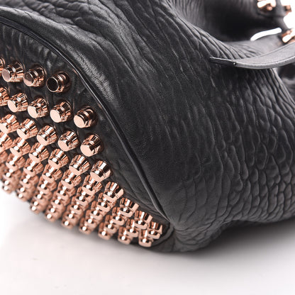 Alexander Wang Pebbled Lambskin Diego Bucket Black Rose Gold Hardware 9 of 10