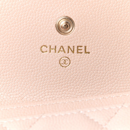 Chanel Caviar Pearl Quilted Coco Candy Flap Card Holder Beige 6 of 8
