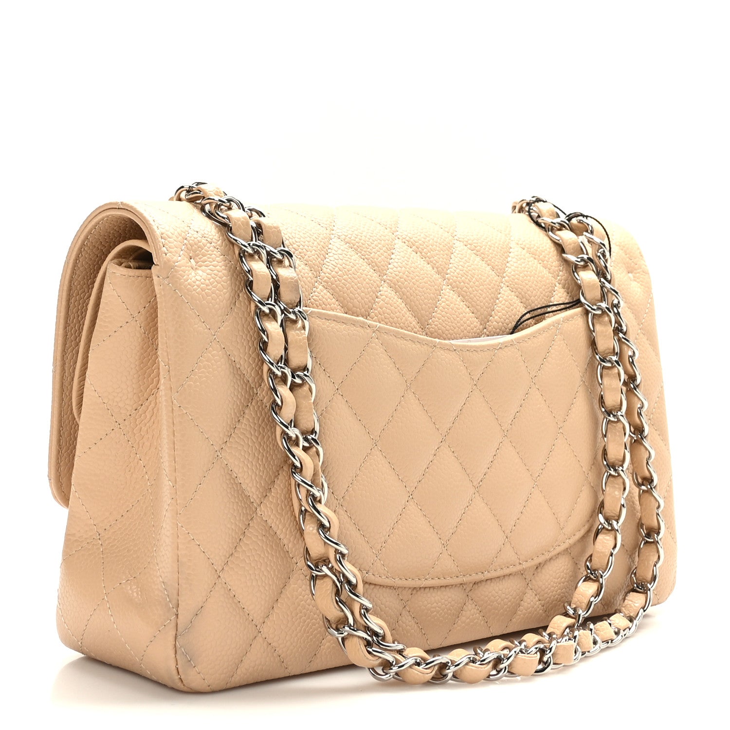 Chanel Caviar Quilted Medium Double Flap Beige 3 of 9