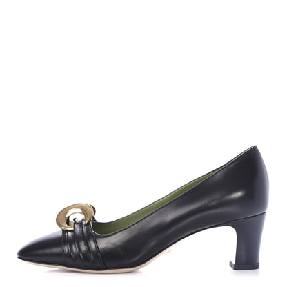 Gucci Malaga Kid Half Moon GG Square Toe Pumps 38 Black 1 of 11