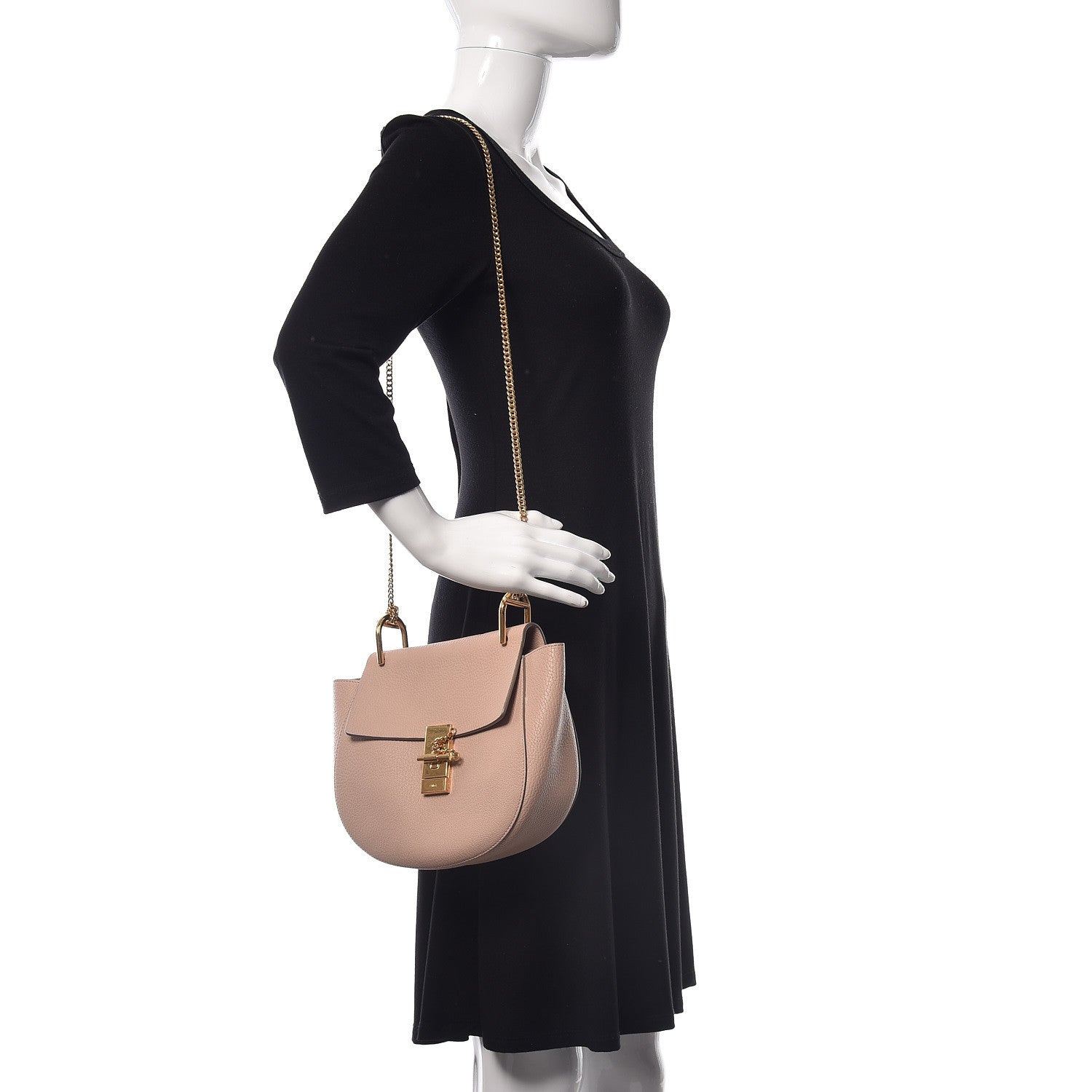 Chloe Grained Lambskin Drew Shoulder Bag Abstract White 2 of 14