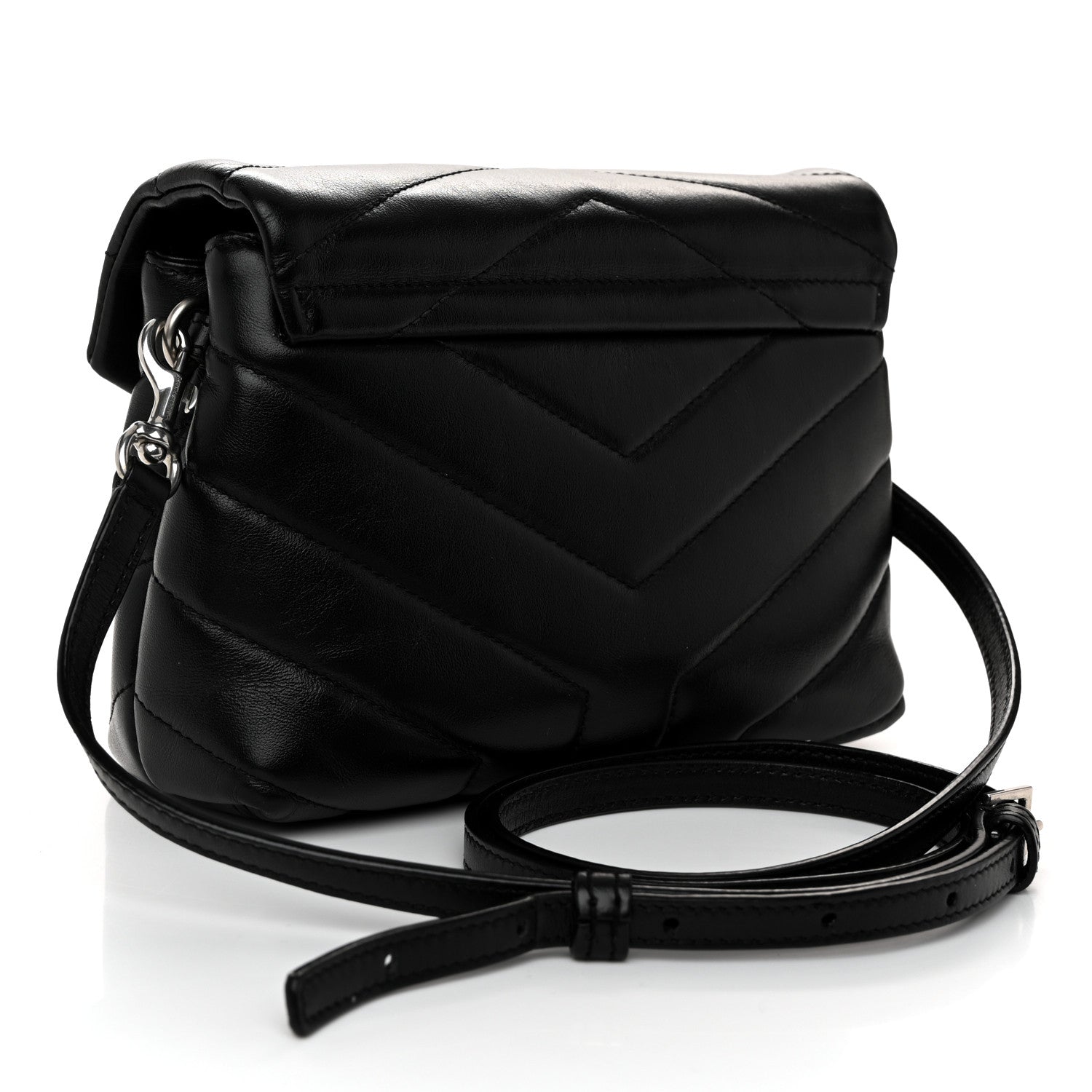 Saint Laurent Calfskin Y Quilted Monogram Toy Loulou Crossbody Bag Black 3 of 10