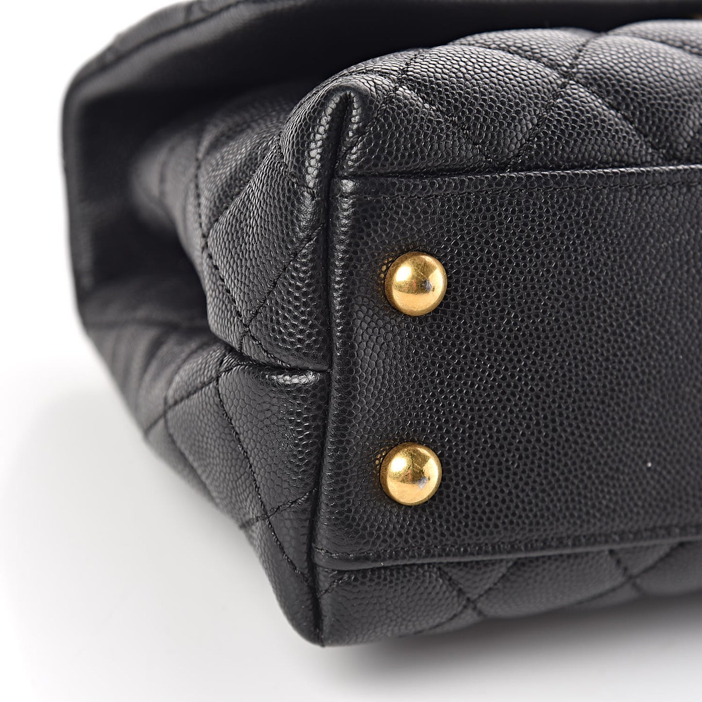 Caviar Quilted Mini Coco Handle Flap Black