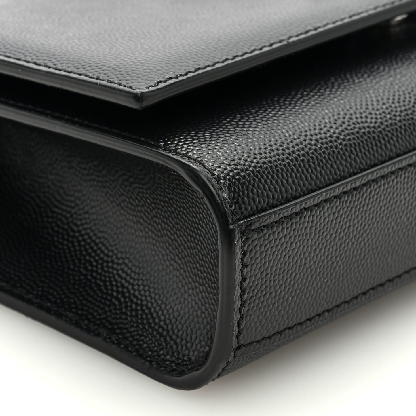 SAINT LAURENT Grain De Poudre Small Monogram Kate Satchel Black