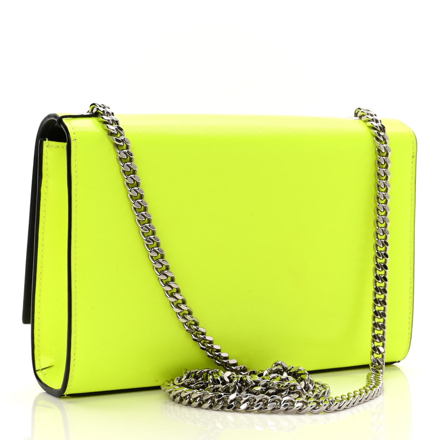 Patent Grain de Poudre Small Monogram Kate Satchel Neon Yellow