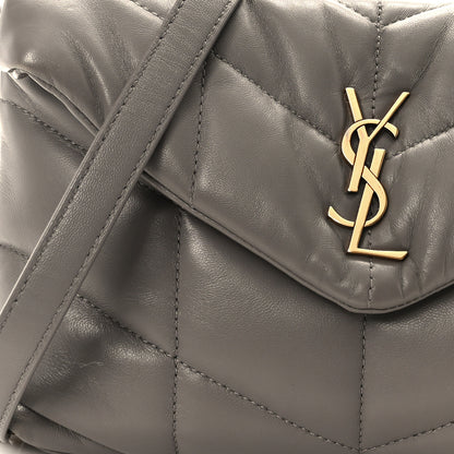 Saint Laurent Lambskin Quilted Toy Loulou Puffer Monogram Chain Satchel Fog 9 of 11