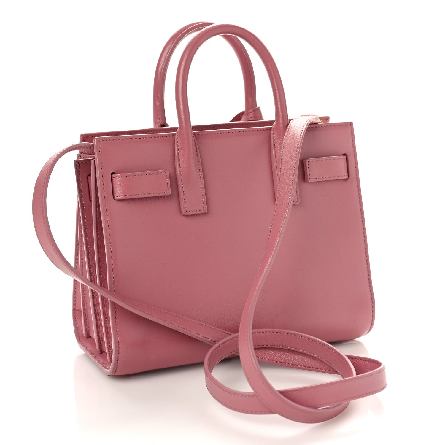 Saint Laurent Calfskin Nano Sac De Jour Rose Dark 3 of 9