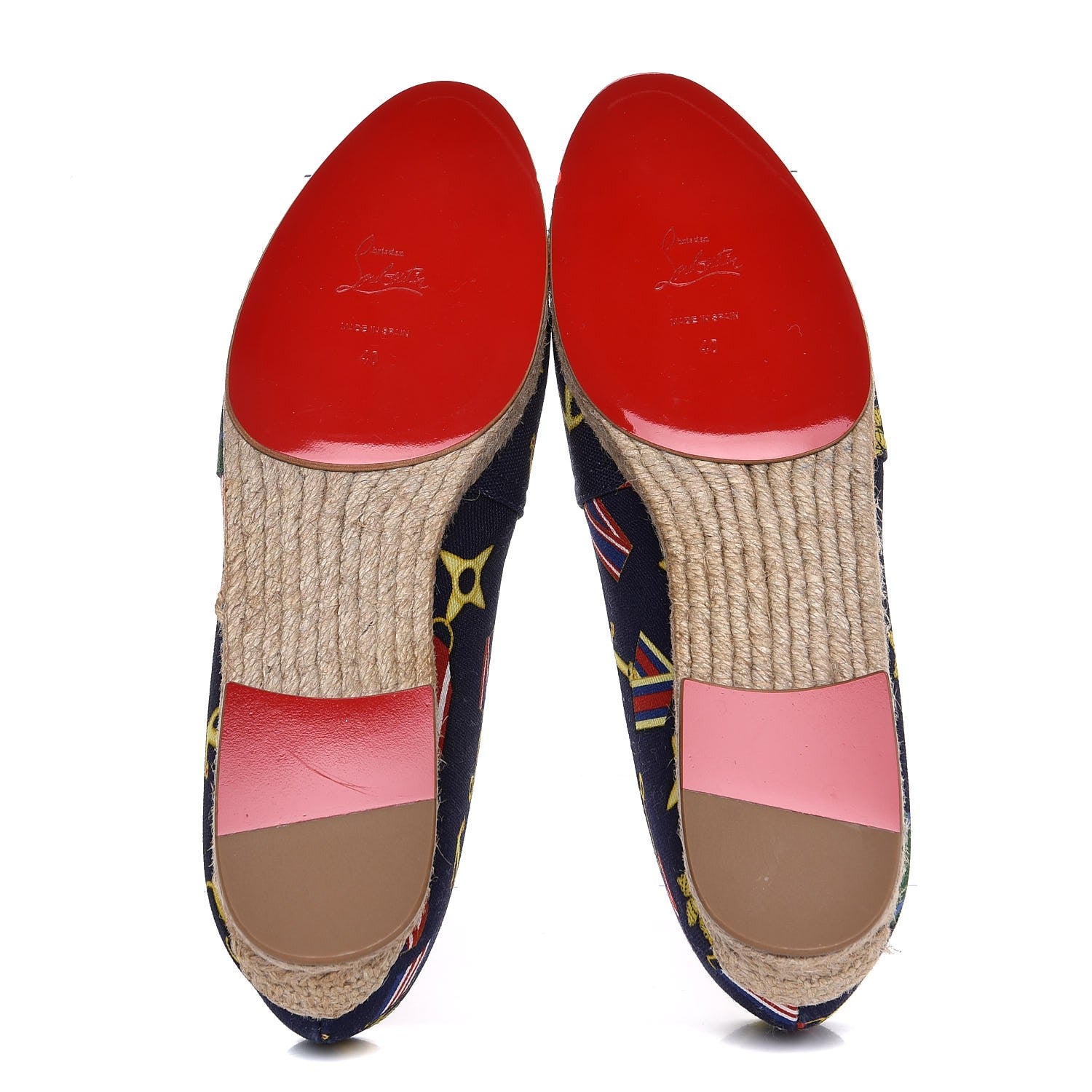 Christian Louboutin Tissu Galia Flat Espadrille 40 Navy Gold 5 of 8