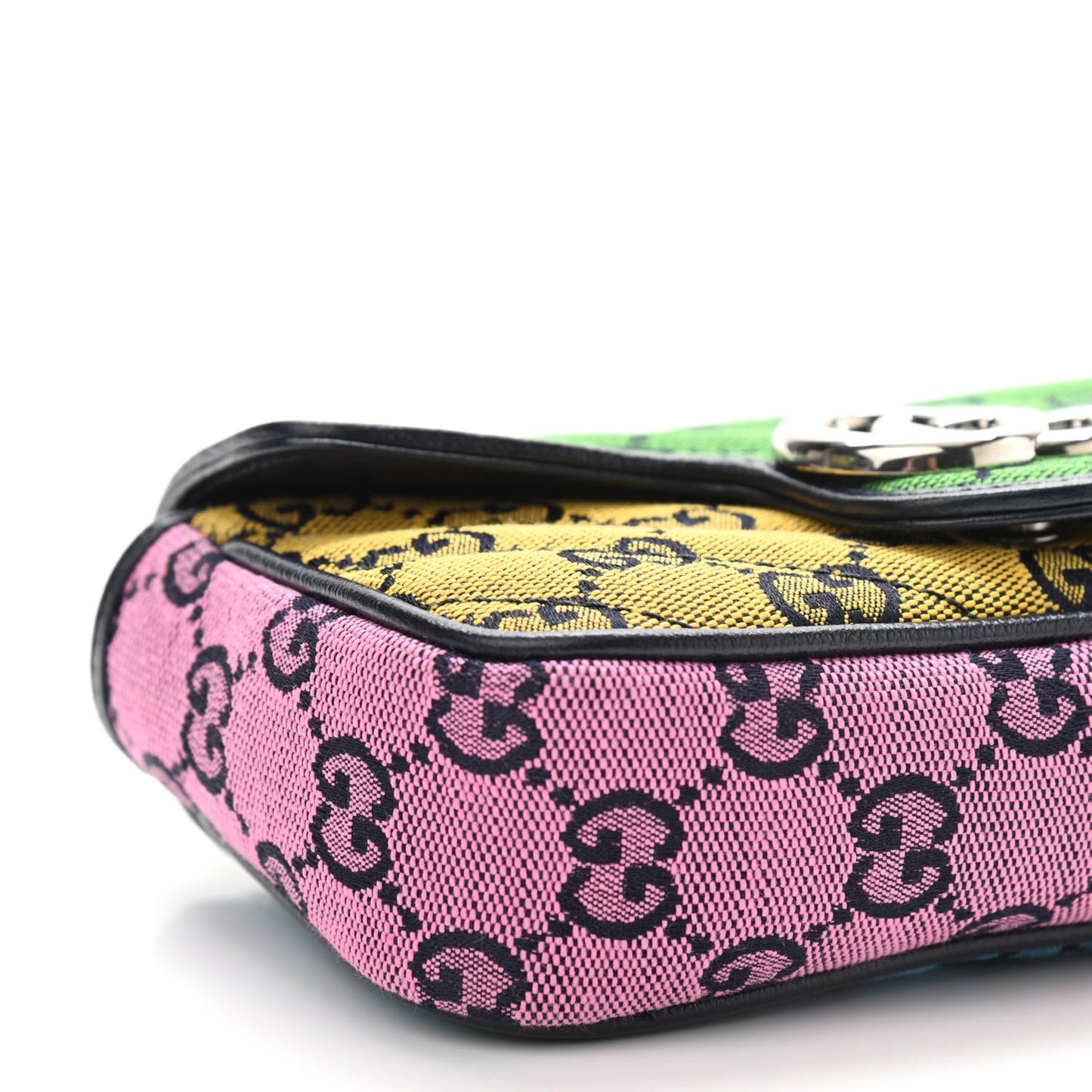 Monogram Multicolor Matelasse Diagonal Super Mini GG Marmont Shoulder Bag Green Blue Yellow Light Blue Pink