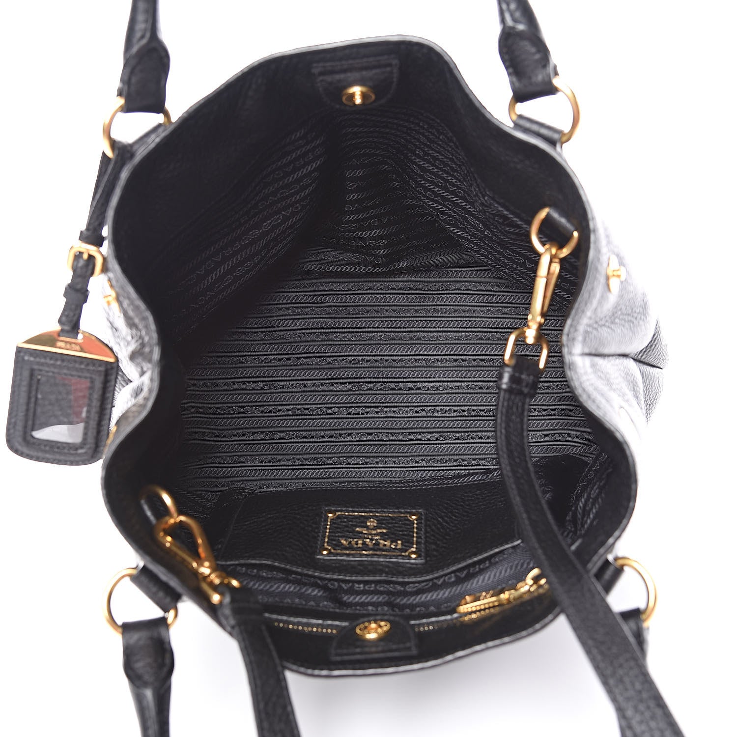 Prada Vitello Daino Shoulder Bag Black 5 of 11