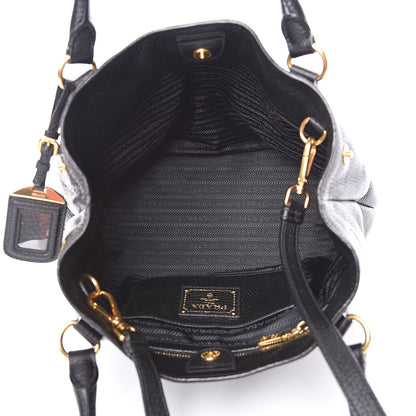 Prada Vitello Daino Shoulder Bag Black 5 of 11