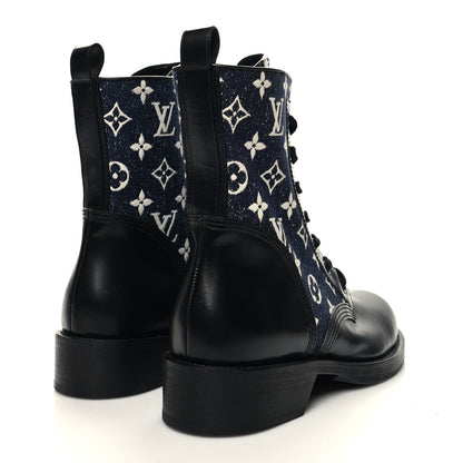 Louis Vuitton Denim Calfskin Metropolis Flat Ranger Boot 40 4 of 8