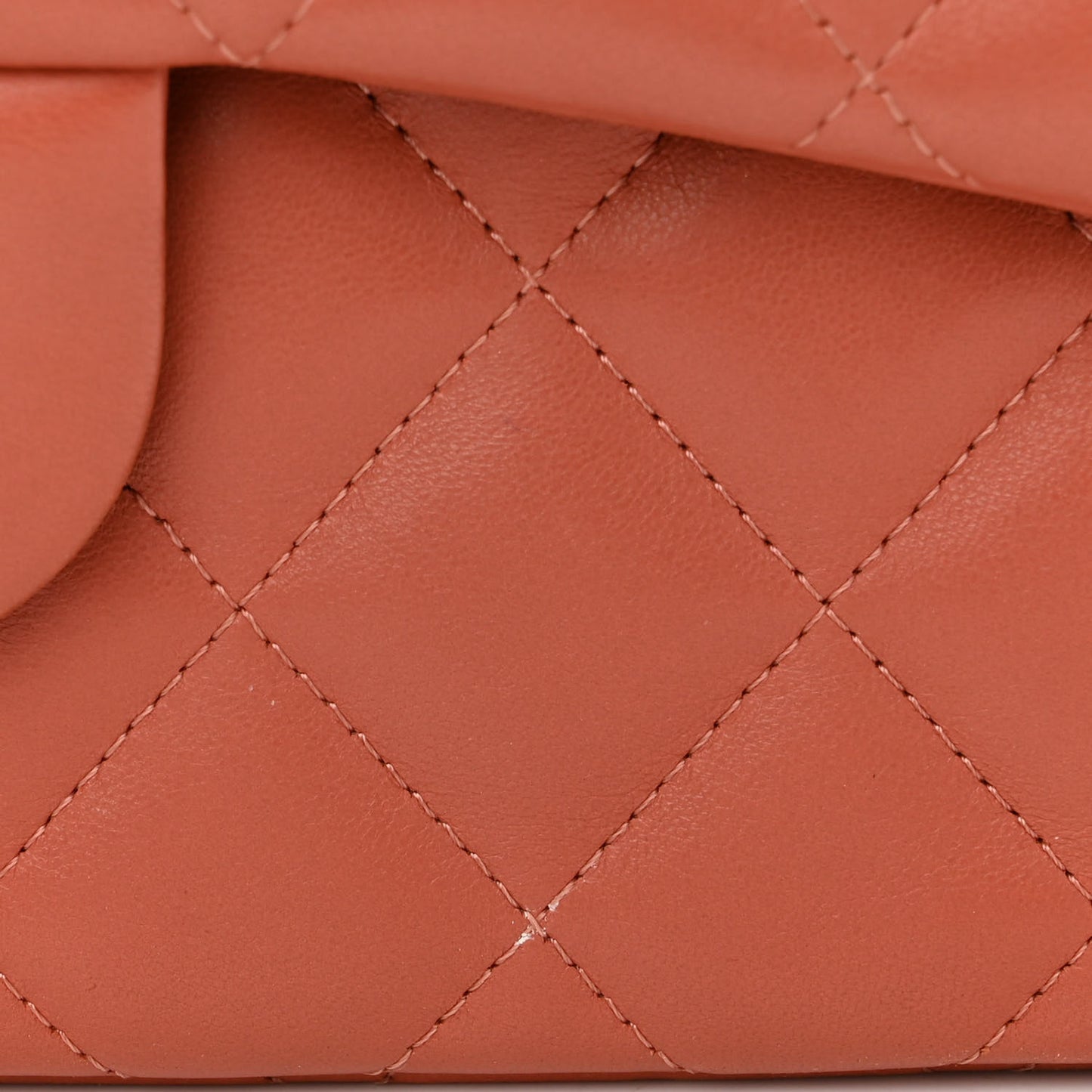 Lambskin Quilted Jumbo Double Flap Orange