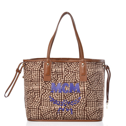 MCM Visetos Medium Liz Reversible Shopper Tote Cognac 5 of 22