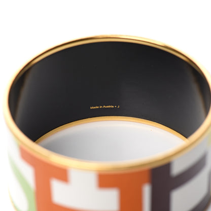 Hermes Enamel Printed Extra Wide Capitales Bracelet 70 4 of 4