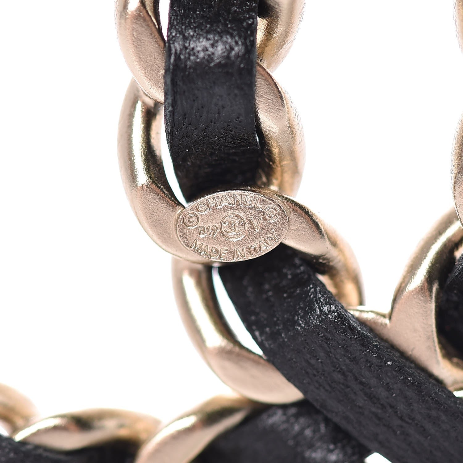 Chanel Lambskin Chain CC Brooch Black Gold 4 of 5