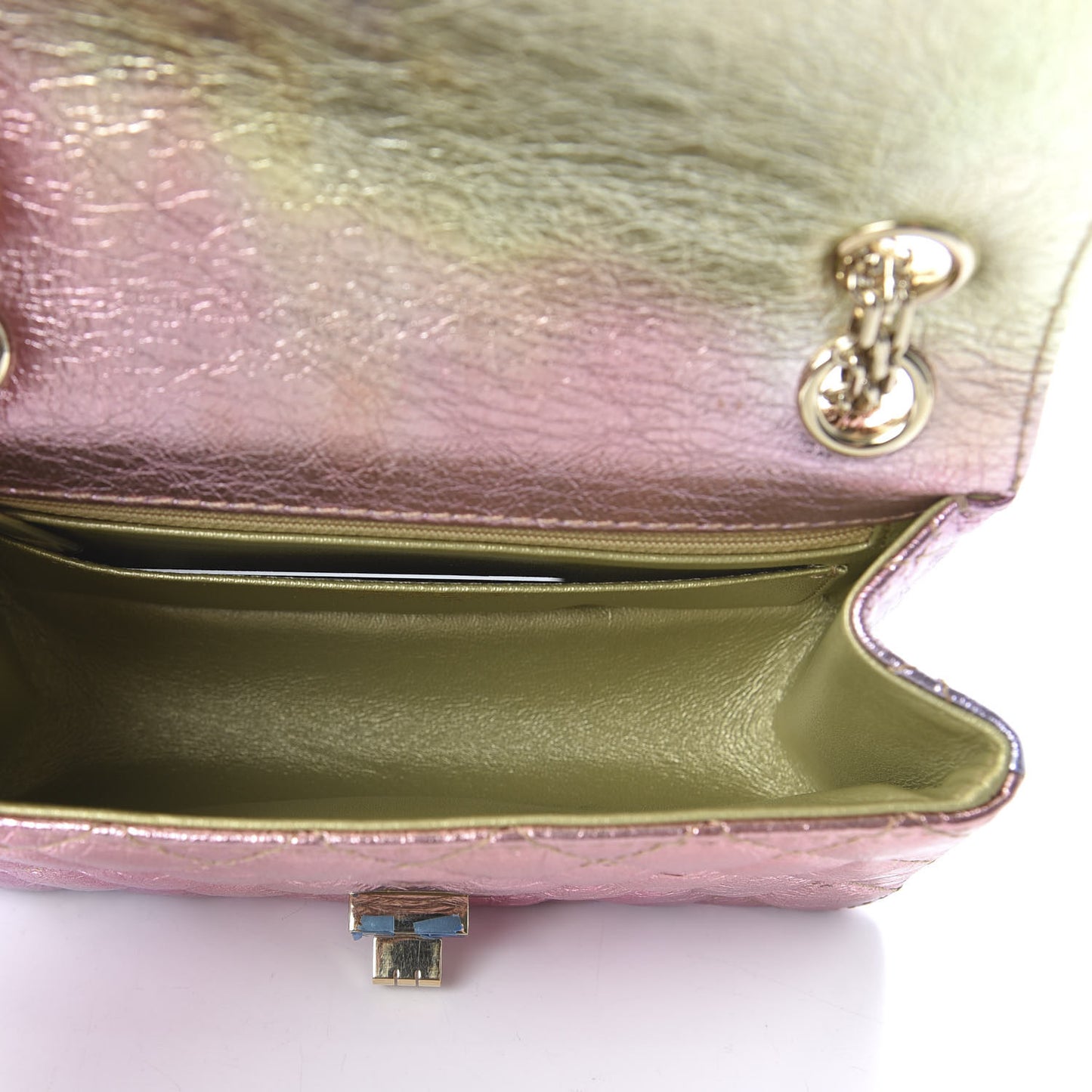 Metallic Goatskin Quilted Mini 2.55 Reissue Flap Multicolor