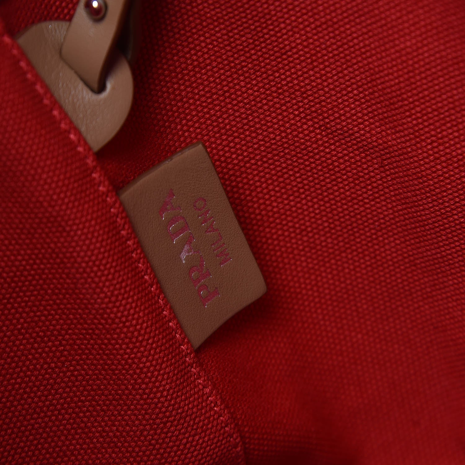 Prada Canapa Small Shopping Tote Rosso 7 of 10