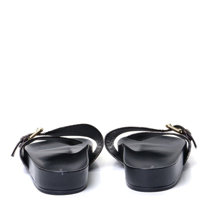 Louis Vuitton Calfskin Monogram Bom Dia Flat Mule 42 Black White 4 of 9