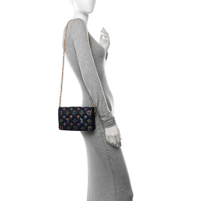 Louis Vuitton Lambskin Embossed Monogram LV Garden Pochette Coussin Navy 2 of 9