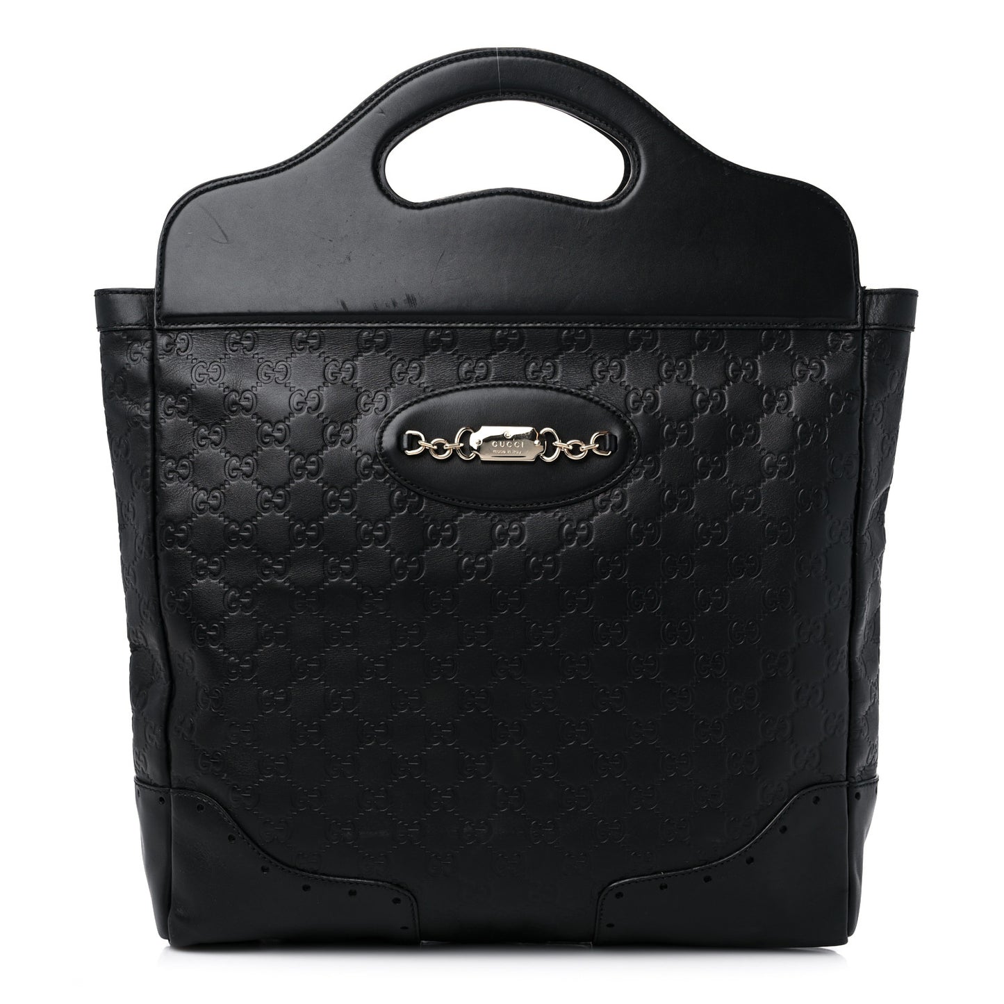 Guccissima Large Punch Top Handle Tote Black