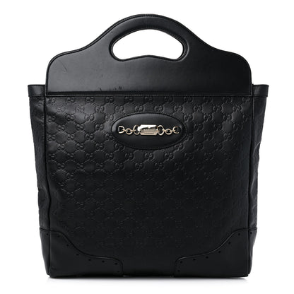 Gucci Guccissima Large Punch Top Handle Tote Black 1 of 12