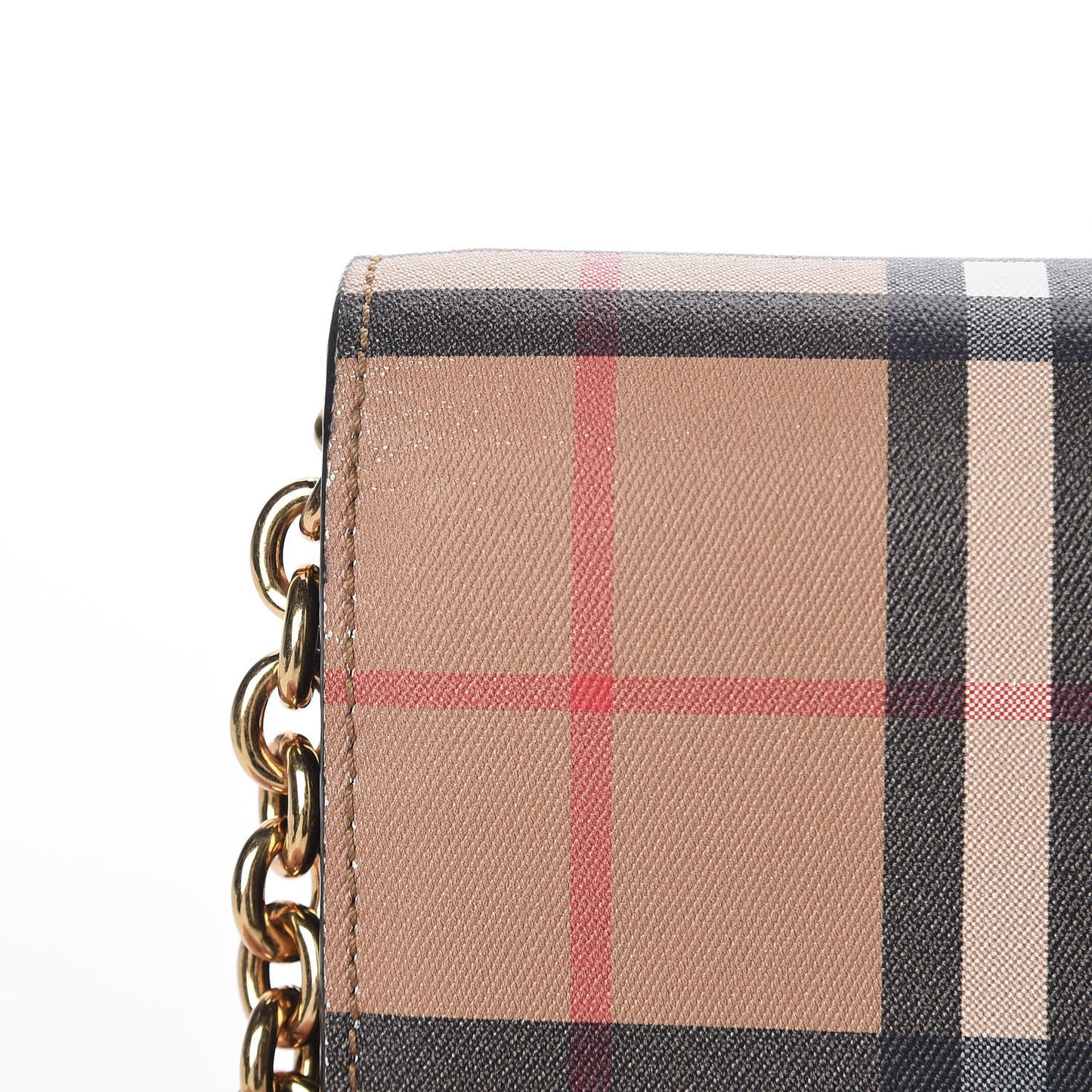 Vintage Check Henley Wallet On Chain Black
