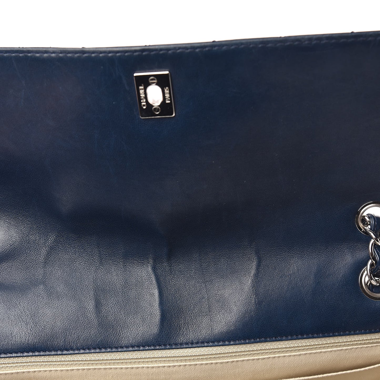 Vinyl Quilted In the Business Flap Bag Blue