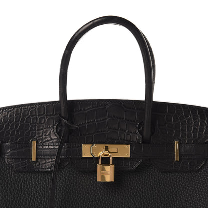 Hermes Togo Matte Alligator Birkin Touch 30 Black 35 of 36