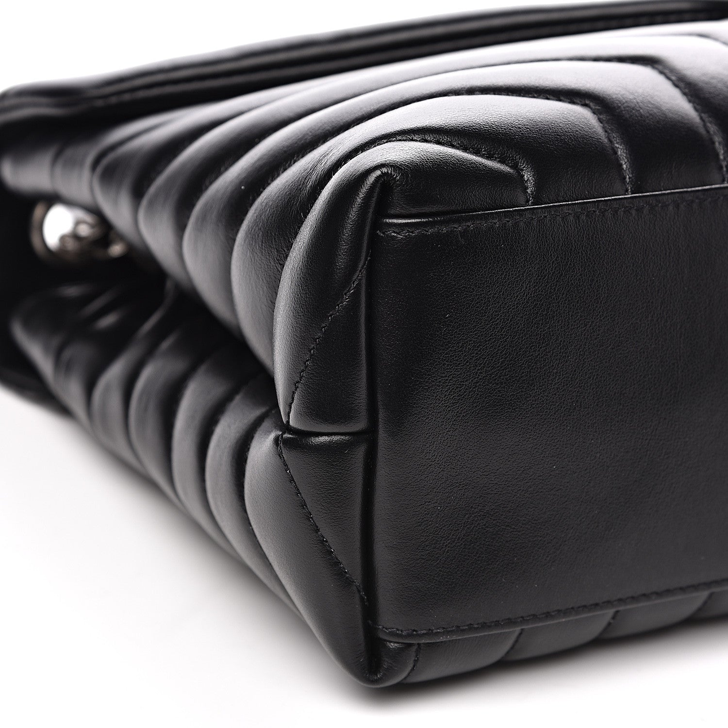 Saint Laurent Calfskin Y Quilted Monogram Medium Loulou Chain Satchel Black 9 of 11