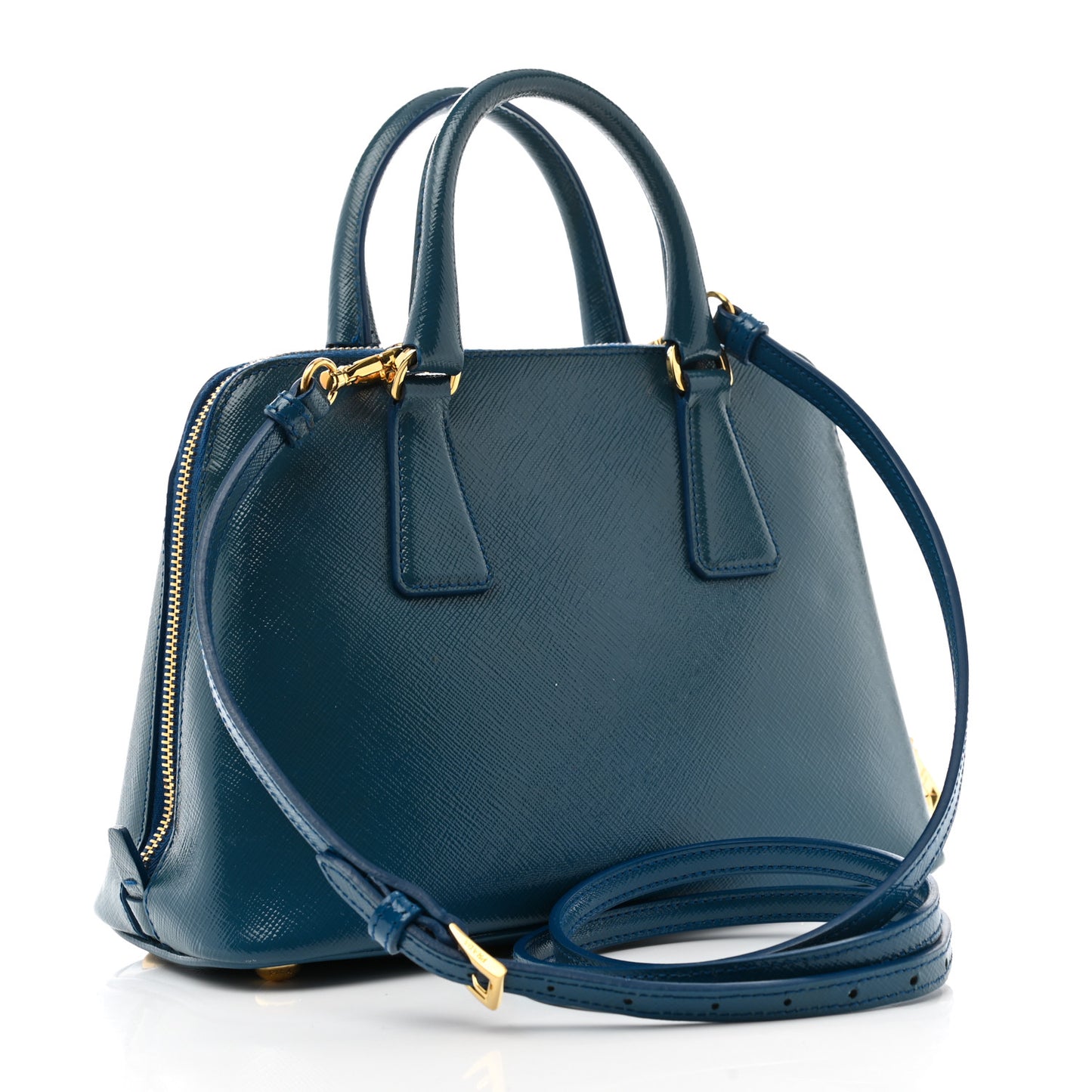 Saffiano Vernice Small Promenade Tote Azzurro
