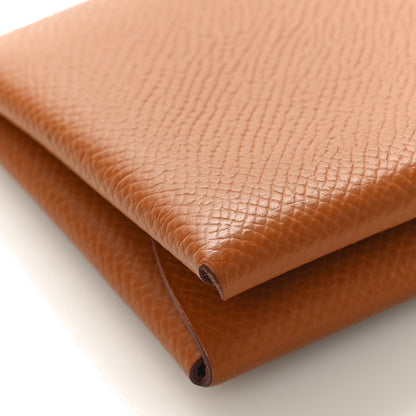 Hermes Epsom Calvi Duo Card Case Gold 7 of 8