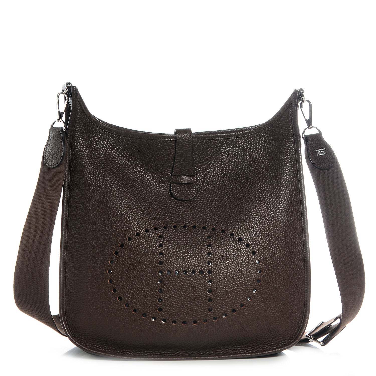 Hermes Taurillon Clemence Evelyne III PM Chocolate 1 of 8
