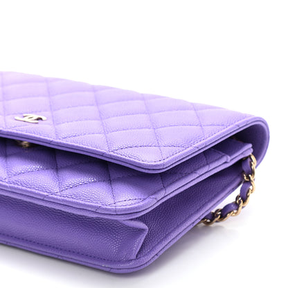 Chanel Caviar Quilted Wallet On Chain WOC Purple 11 of 12